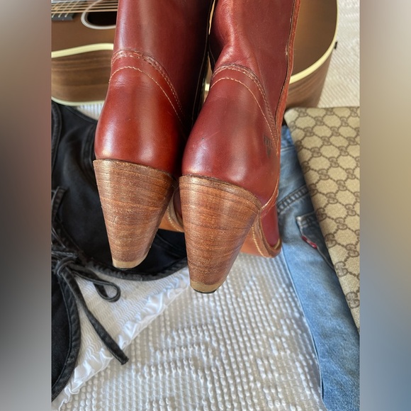 FRYE | Brick Red Heeled Boots - Picture 5 of 8